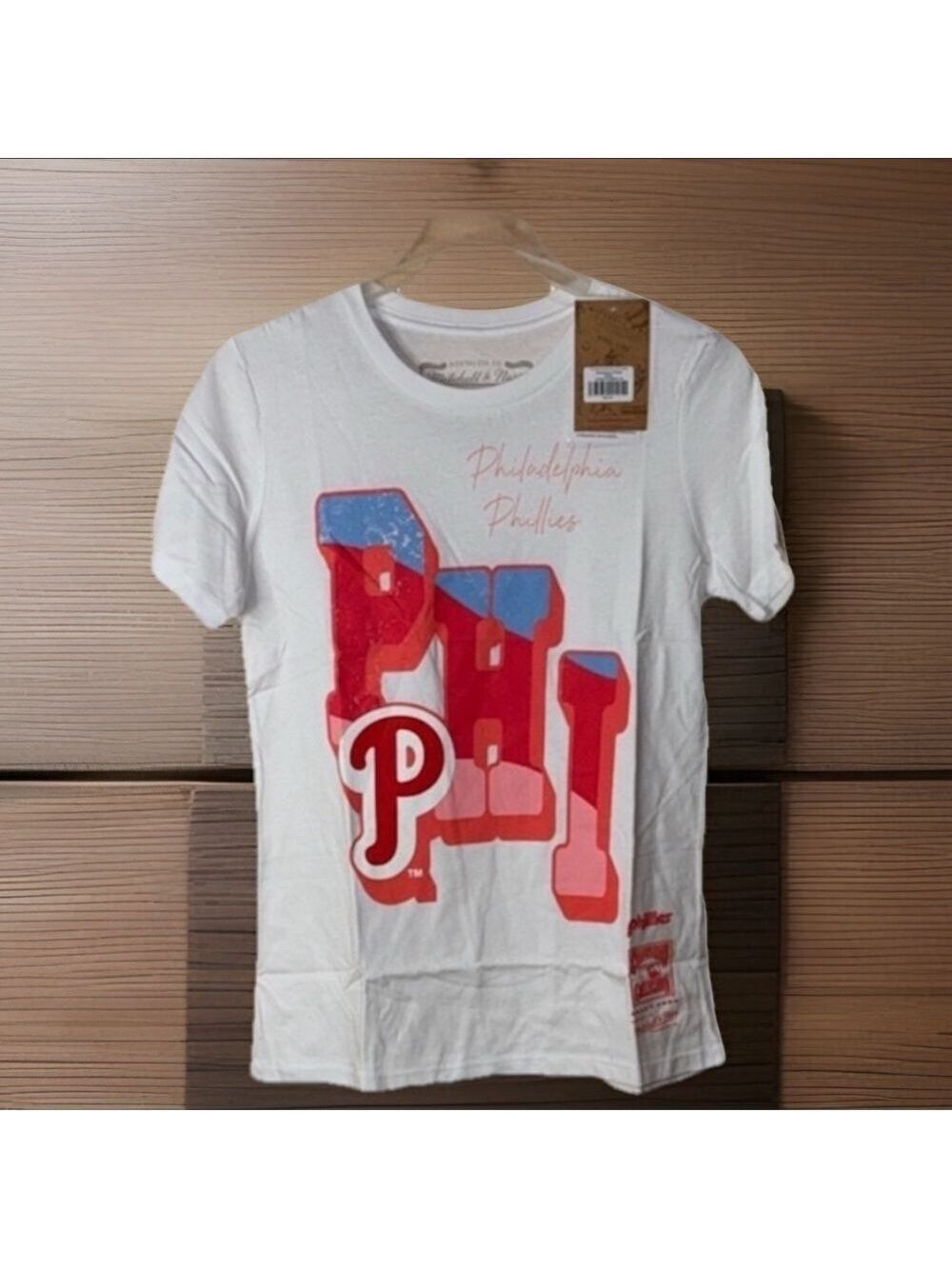 Mitchell and Ness Phillies White Tee XS New With Tags